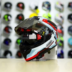 Mũ Fullface EGO E81 Đen Bóng + Dán Tem Decal Shoei BRINK Xám Bạc Đỏ FREESHIP