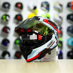 Mũ Fullface EGO E81 Đen Bóng + Dán Tem Decal Shoei BRINK Xám Bạc Đỏ FREESHIP