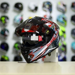 Mũ Fullface EGO E81 Đen Bóng + Dán Tem Decal Honda CBR Red FREESHIP