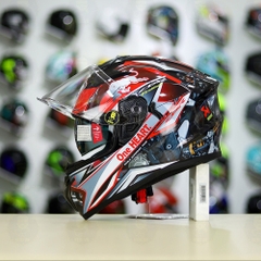 Mũ Fullface EGO E81 Đen Bóng + Dán Tem Decal Honda CBR Red FREESHIP