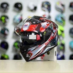 Mũ Fullface EGO E81 Đen Bóng + Dán Tem Decal Honda CBR Red FREESHIP