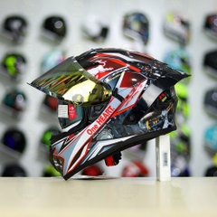 Full Combo Mũ EGO E81 Tem Decal Honda CBR Red FREESHIP