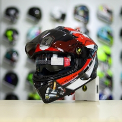 Mũ EGO E81 Đen Bóng + Dán Tem Decal Yamaha EXCITER Đen Đỏ FREESHIP