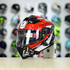 Mũ EGO E81 Đen Bóng + Dán Tem Decal Yamaha EXCITER Đen Đỏ FREESHIP