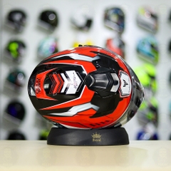 Mũ EGO E81 Đen Bóng + Dán Tem Decal Yamaha EXCITER Đen Đỏ FREESHIP