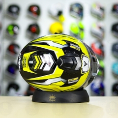 Mũ EGO E81 Đen Bóng + Dán Tem Decal Yamaha EXCITER Đen Vàng FREESHIP