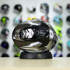 Mũ EGO E81 Đen Bóng + Dán Tem Decal Yamaha EXCITER Xám FREESHIP