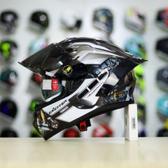 Full Combo Mũ EGO E81 Tem Decal Yamaha EXCITER Xám FREESHIP