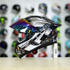 Full Combo Mũ EGO E81 Tem Decal Yamaha EXCITER Xám FREESHIP