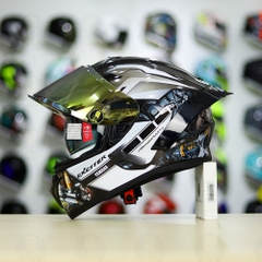 Full Combo Mũ EGO E81 Tem Decal Yamaha EXCITER Xám FREESHIP