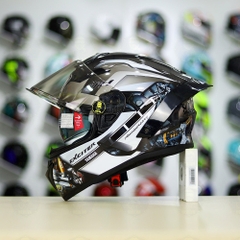 Full Combo Mũ EGO E81 Tem Decal Yamaha EXCITER Xám FREESHIP