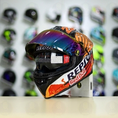 Mũ Fullface EGO E81 Đen Bóng + Dán Tem Decal Honda REPSOL FREESHIP