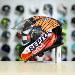 Mũ Fullface EGO E81 Đen Bóng + Dán Tem Decal Honda REPSOL FREESHIP