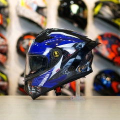 Mũ Fullface EGO E81 Đen Bóng + Tem Honda WINNER Xanh GP FREESHIP