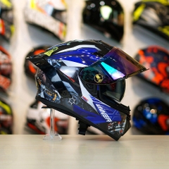 Mũ Fullface EGO E81 Đen Bóng + Tem Honda WINNER Xanh GP FREESHIP