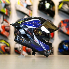 Mũ Fullface EGO E81 Đen Bóng + Tem Honda WINNER Xanh GP FREESHIP