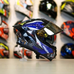 Mũ Fullface EGO E81 Đen Bóng + Tem Honda WINNER Xanh GP FREESHIP