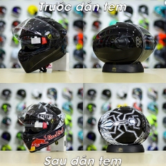 Tem Decal M93 Redbull Version 2 -Silver Cho Nón Fullface - Không Nón - FREESHIP