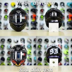 Tem Decal M93 Redbull Version 2 -Silver Cho Nón Fullface - Không Nón - FREESHIP