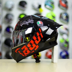 Mũ Fullface EGO E81 Đen Bóng + Tem AGV MYTH V1 Đỏ FREESHIP