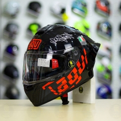Mũ Fullface EGO E81 Đen Bóng + Tem AGV MYTH V1 Đỏ FREESHIP
