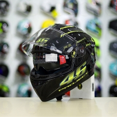Mũ Fullface EGO E81 Đen Bóng + Dán Tem Decal AGV PROJECT 46 Đen Vàng FREESHIP