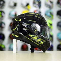 Mũ Fullface EGO E81 Đen Bóng + Dán Tem Decal AGV PROJECT 46 Đen Vàng FREESHIP