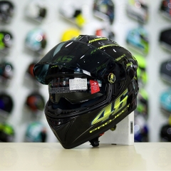 Mũ Fullface EGO E81 Đen Bóng + Dán Tem Decal AGV PROJECT 46 Đen Vàng FREESHIP