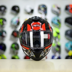 Mũ Fullface EGO E81 Đen Bóng + Dán Tem Decal Suzuki SATRIA Đen Đỏ FREESHIP