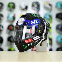 Mũ Fullface EGO E81 Đen Bóng + Tem SHARK Monster Xanh FREESHIP