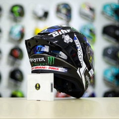 Mũ Fullface EGO E81 Đen Bóng + Tem SHARK Monster Xanh FREESHIP