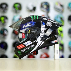 Mũ Fullface EGO E81 Đen Bóng + Tem SHARK Monster Xanh FREESHIP