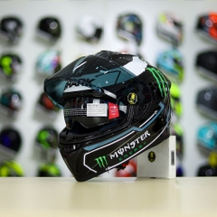 Mũ Fullface EGO E81 Đen Bóng + Dán Tem Decal Shark Race Pro Lorenzo FREESHIP