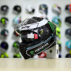 Mũ Fullface EGO E81 Đen Bóng + Dán Tem Decal Shark Race Pro Lorenzo FREESHIP