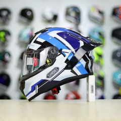 Mũ Fullface EGO E81 Đen Bóng + Tem Decal Shoei Brink Trắng Xanh FREESHIP