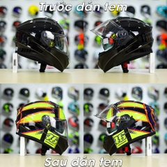 Tem Decal AGV Soleluna Đen Vàng Cho Nón Fullface Yohe 978/ ROC 01 - Không Nón - FREESHIP