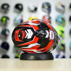 Mũ EGO E81 Đen Bóng + Dán Tem Decal Honda SONIC Trắng Đỏ FREESHIP