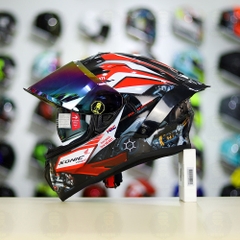 Full Combo Mũ EGO E81 Tem Decal Honda Sonic Trắng Đỏ FREESHIP