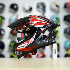 Full Combo Mũ EGO E81 Tem Decal Honda Sonic Trắng Đỏ FREESHIP