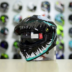 Mũ Fullface EGO E81 Đen Bóng + Dán Tem Decal Venom V2 Độc Tố FREESHIP