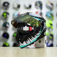 Mũ Fullface EGO E81 Đen Bóng + Dán Tem Decal Venom V2 Độc Tố FREESHIP