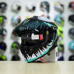 Mũ Fullface EGO E81 Đen Bóng + Dán Tem Decal Venom V2 Độc Tố FREESHIP