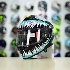 Mũ Fullface EGO E81 Đen Bóng + Dán Tem Decal Venom V2 Độc Tố FREESHIP