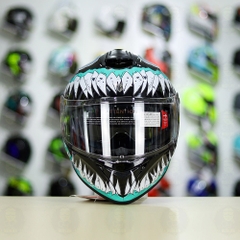 Mũ Fullface EGO E81 Đen Bóng + Dán Tem Decal Venom V2 Độc Tố FREESHIP