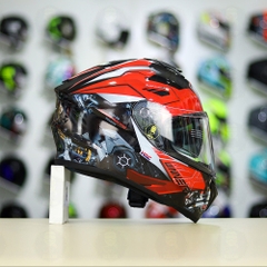 Mũ EGO E81 Đen Bóng + Dán Tem Decal Honda WINNER Xám Đỏ FREESHIP