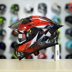 Mũ Fullface EGO E81 Đen Bóng + Tem Honda WINNER Xám Đỏ FREESHIP