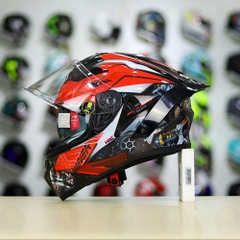 Mũ Fullface EGO E81 Đen Bóng + Tem Honda WINNER Xám Đỏ FREESHIP