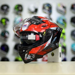 Mũ Fullface EGO E81 Đen Bóng + Tem Honda WINNER Xám Đỏ FREESHIP