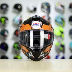 Mũ Fullface EGO E81 Đen Bóng + Dán Tem Decal Honda WINNER Xám Cam FREESHIP