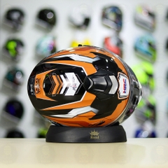 Mũ Fullface EGO E81 Đen Bóng + Dán Tem Decal Honda WINNER Xám Cam FREESHIP